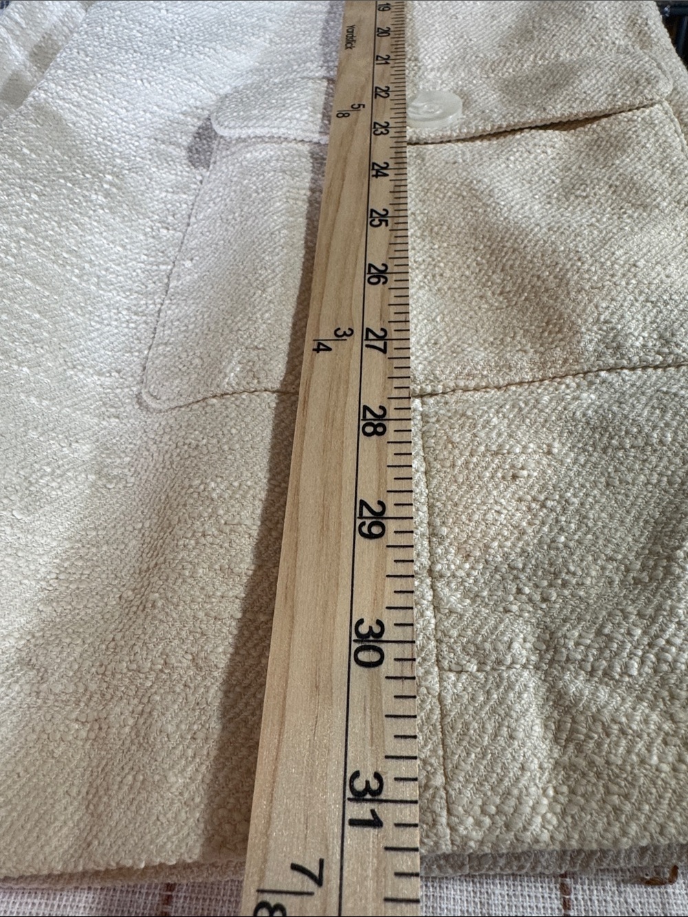 J. Jill Cream/ pale yellow Textured Cotton Longline Jacket – Size L - Picture 9 of 9